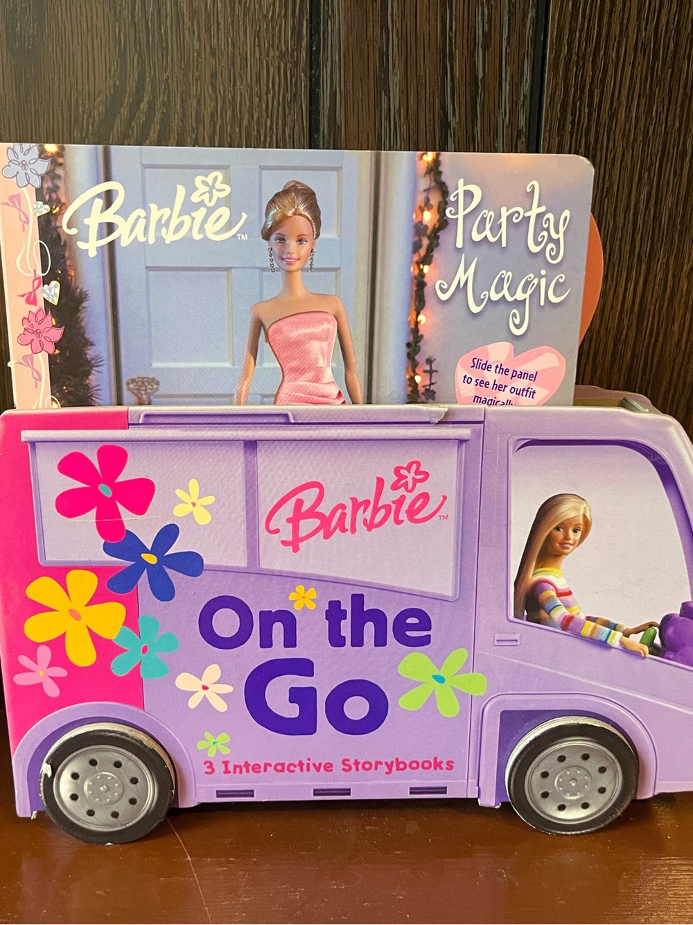 Barbie On the Go Book Set with Wheel of Fashion Party Magic My Favorite Things